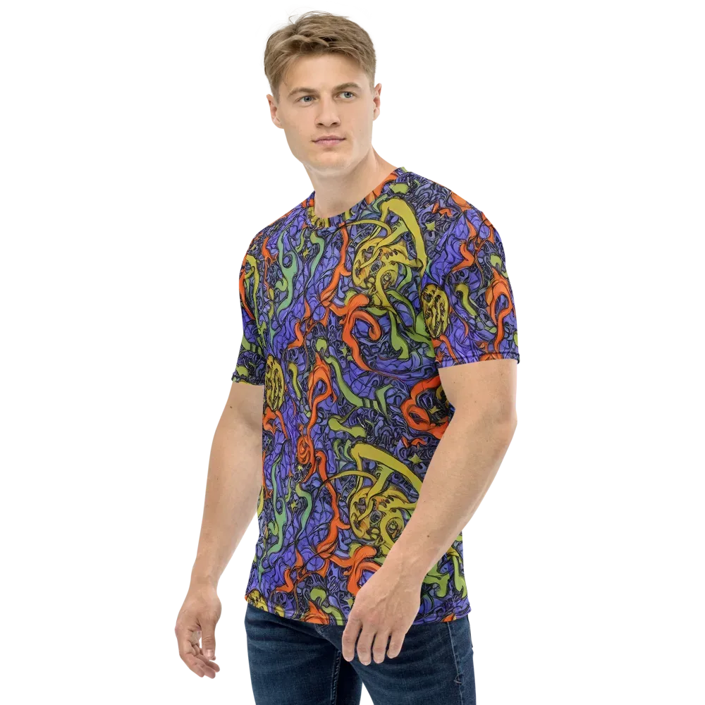 Violet Flux on Men's Crew Neck T-Shirt — Left