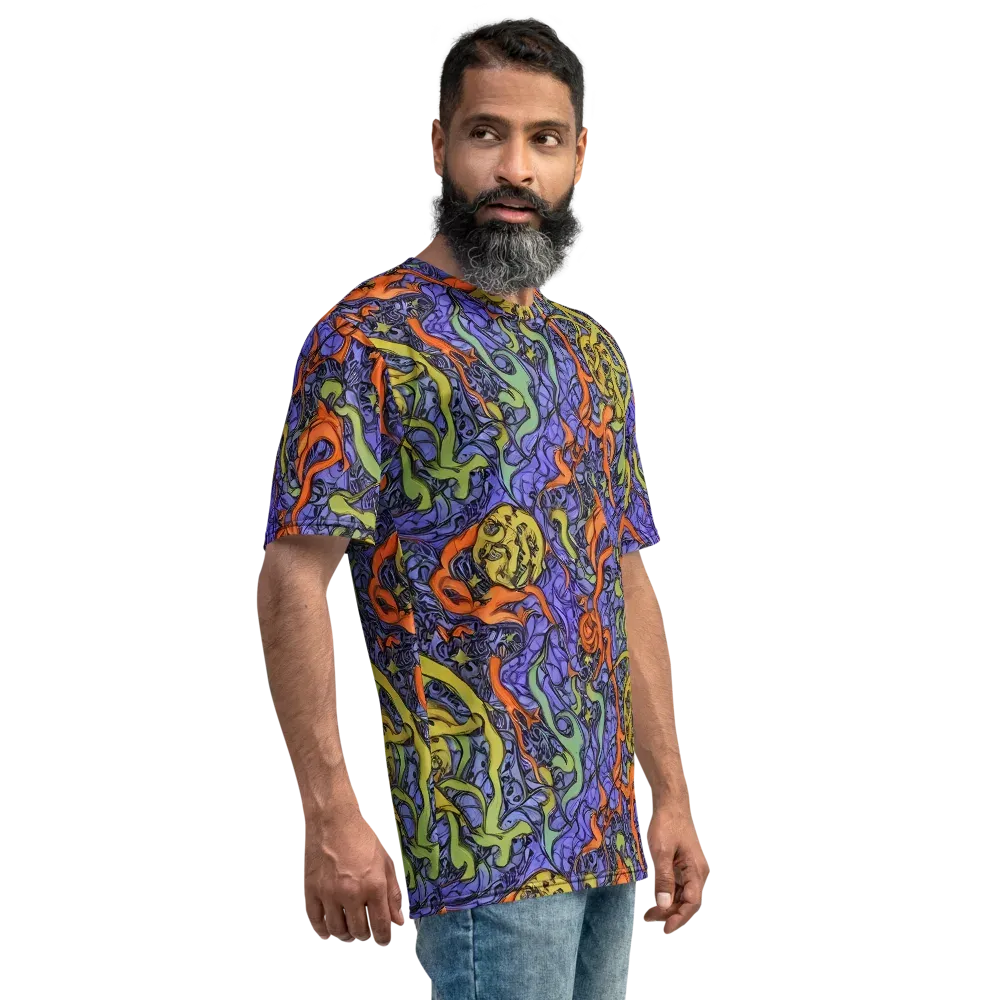 Violet Flux on Men's Crew Neck T-Shirt — Right
