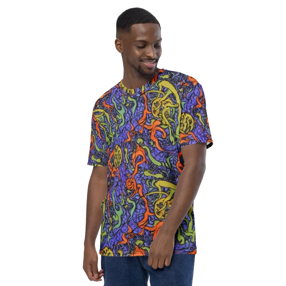 Violet Flux on Men's Crew Neck T-Shirt — Left