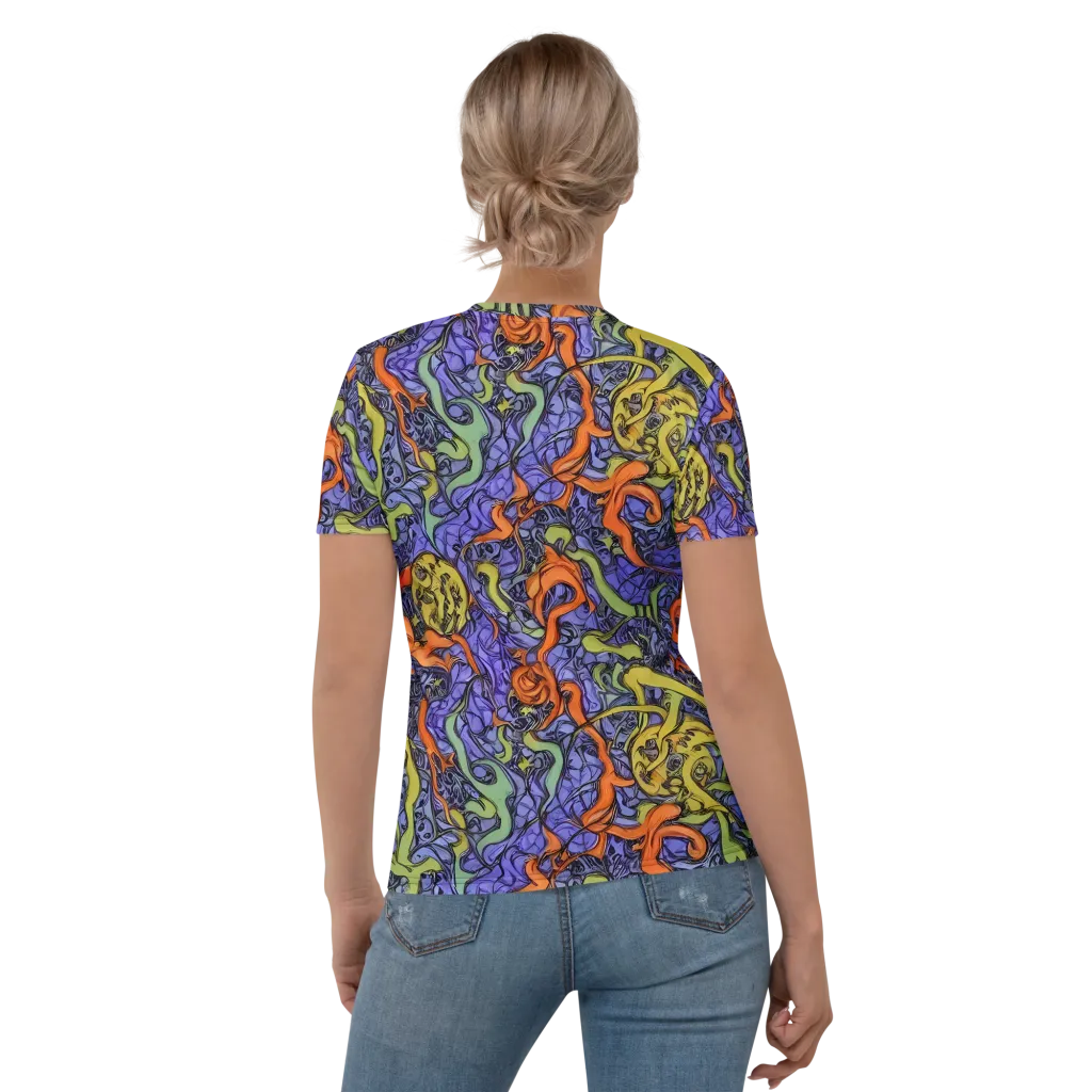 Violet Flux on Women's Crew Neck T-Shirt — Back