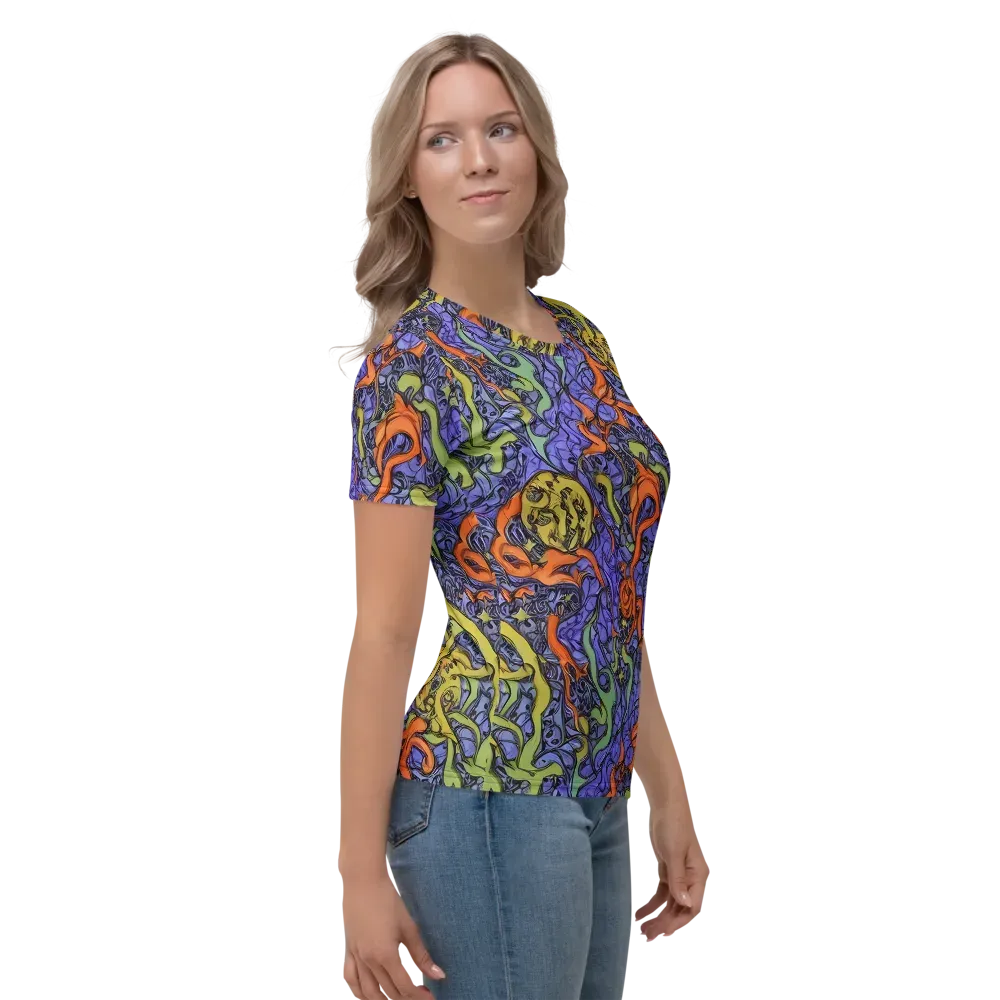 Violet Flux on Women's Crew Neck T-Shirt — Right