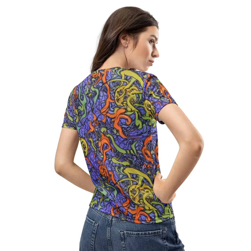 Violet Flux on Women's Crew Neck T-Shirt — Back