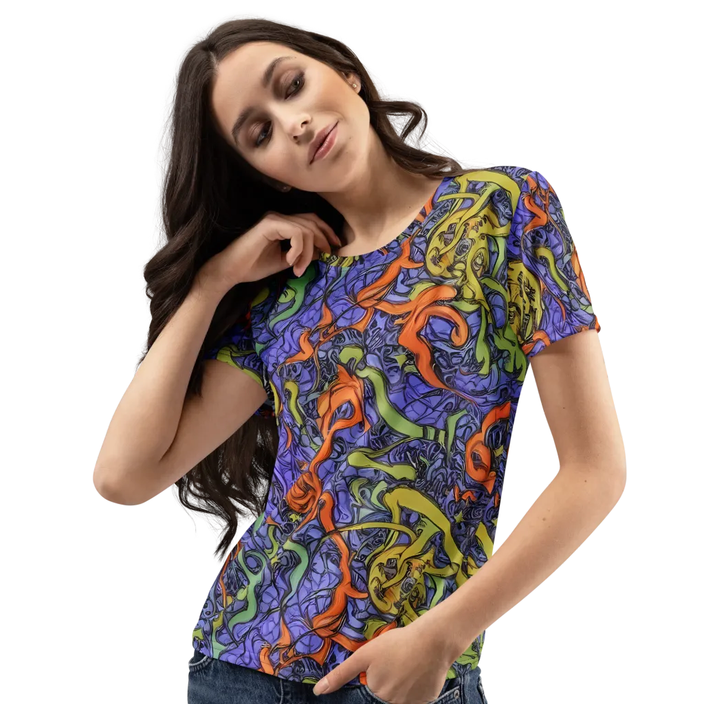 Violet Flux on Women's Crew Neck T-Shirt — Left Front