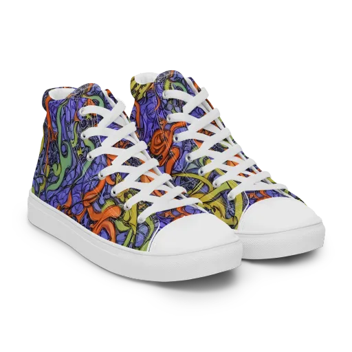 Violet Flux on a Women's High Top Canvas Shoes