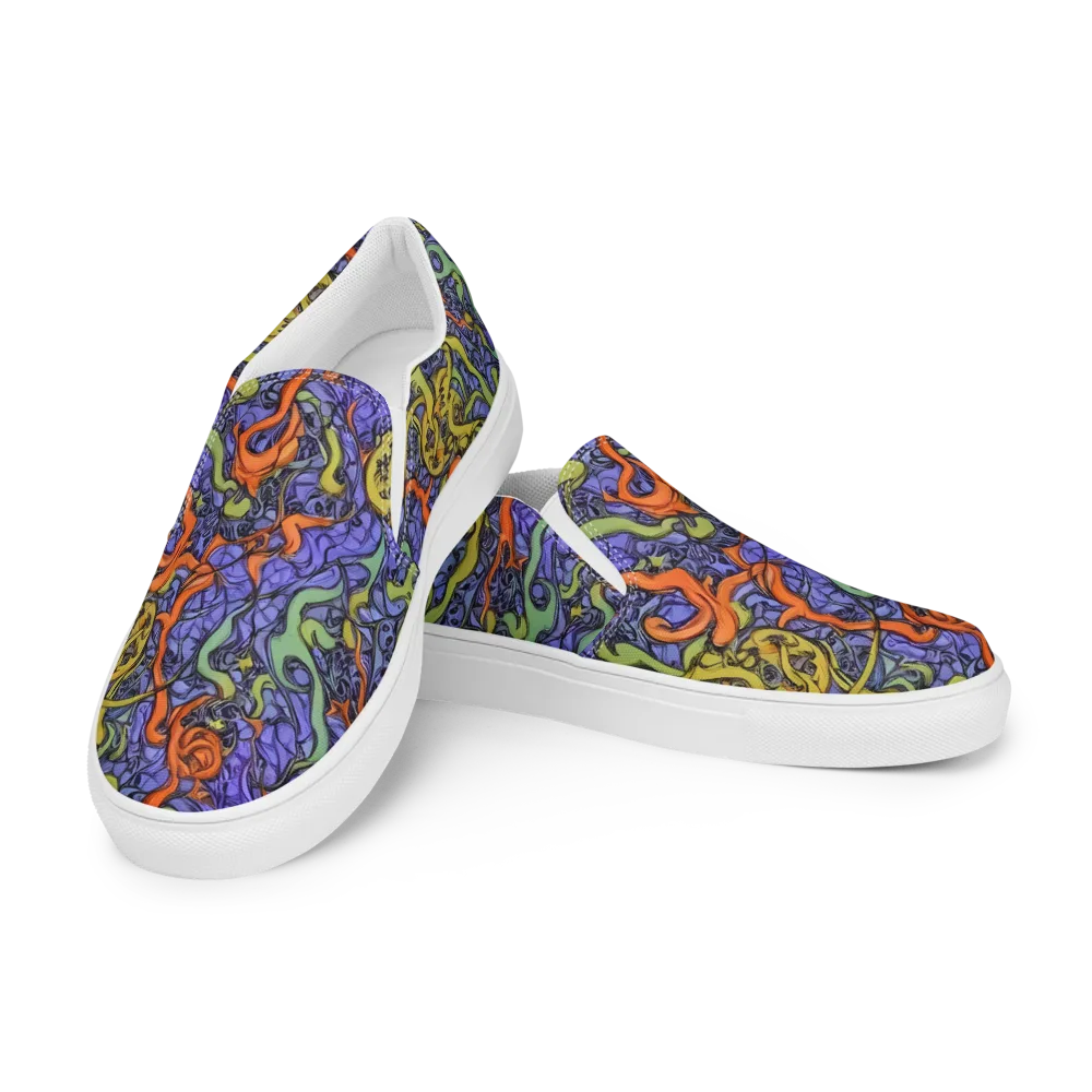 Violet Flux on Men's Slip-On Canvas Shoes — Left Front
