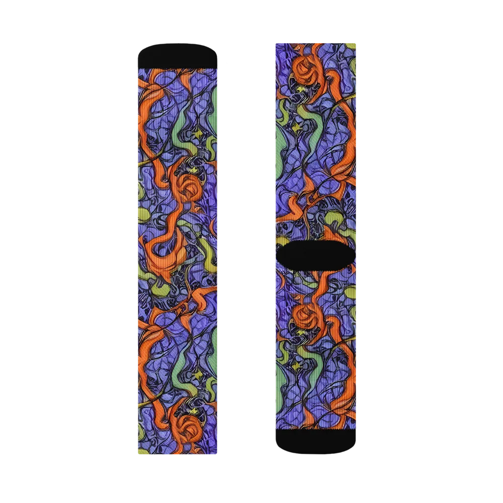 Violet Flux on Socks — Right Sock
