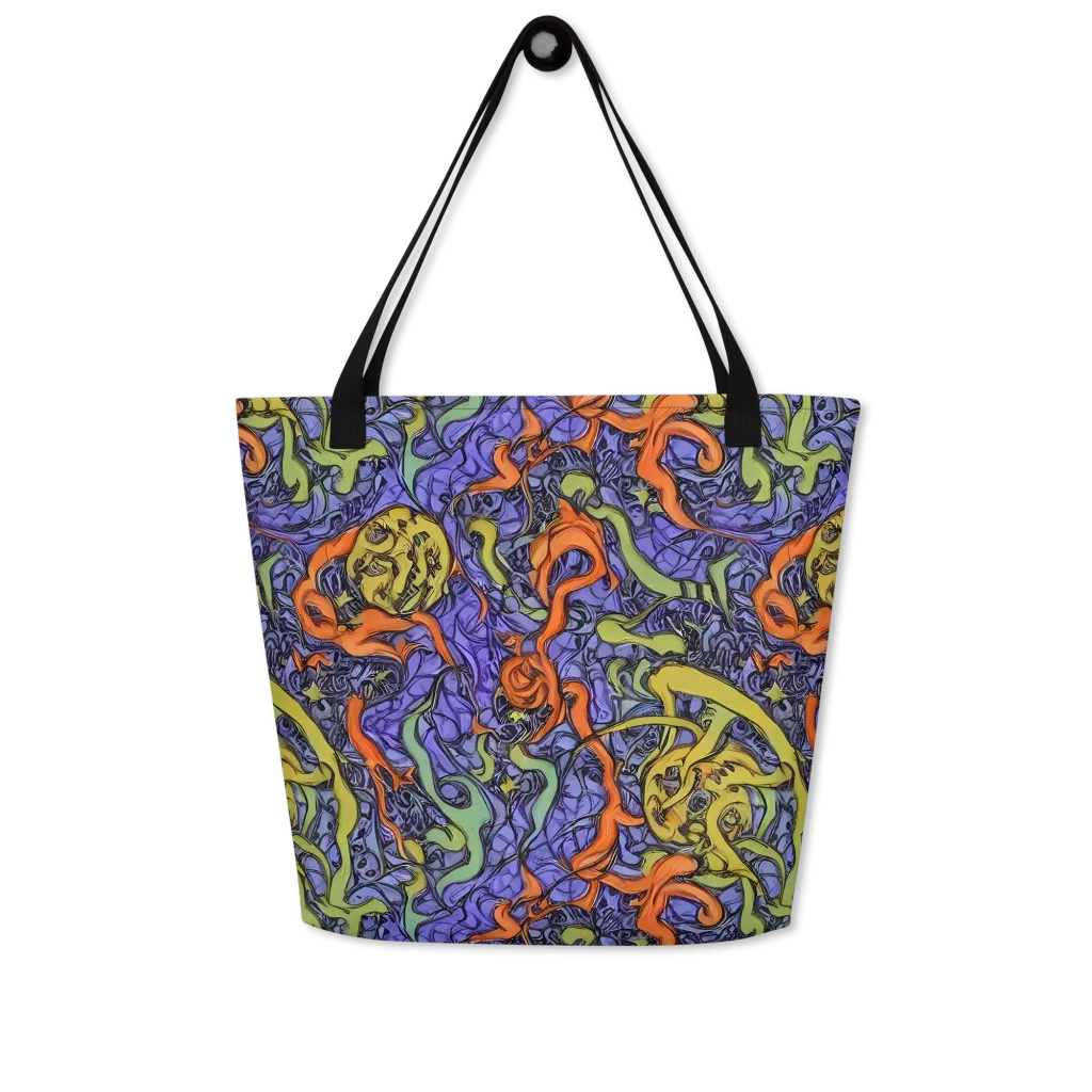 Violet Flux on Large Tote Bag W/ Pocket — Front
