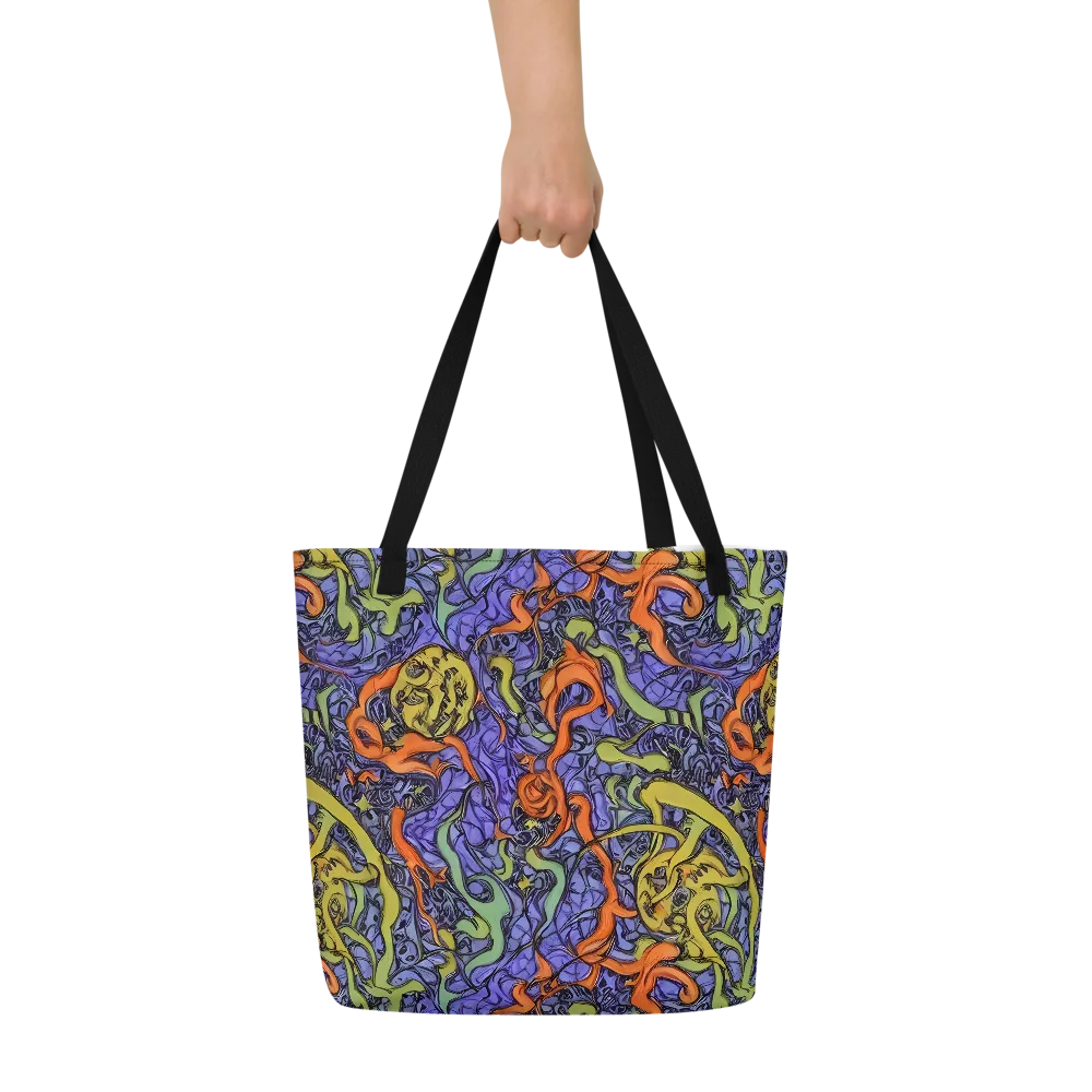 Violet Flux on Large Tote Bag W/ Pocket — Front
