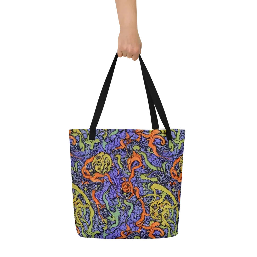 Violet Flux on Large Tote Bag W/ Pocket — Front