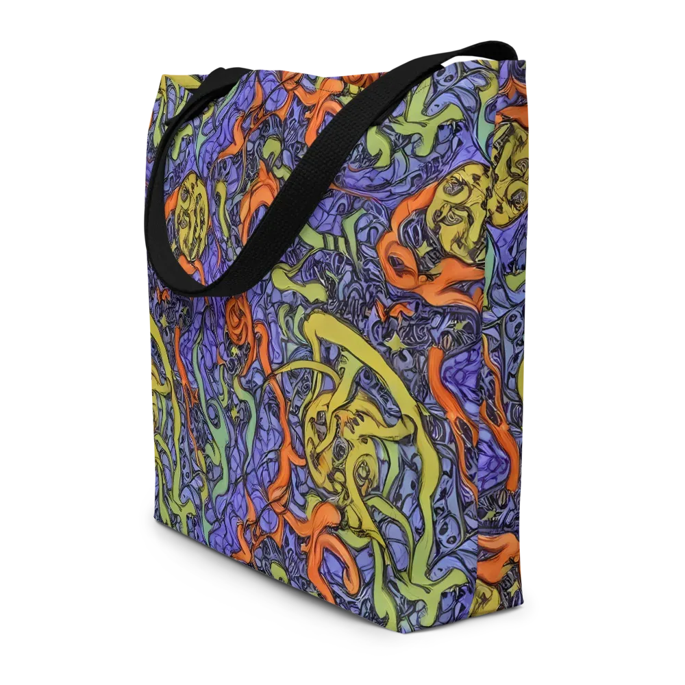 Violet Flux on Large Tote Bag W/ Pocket — Front