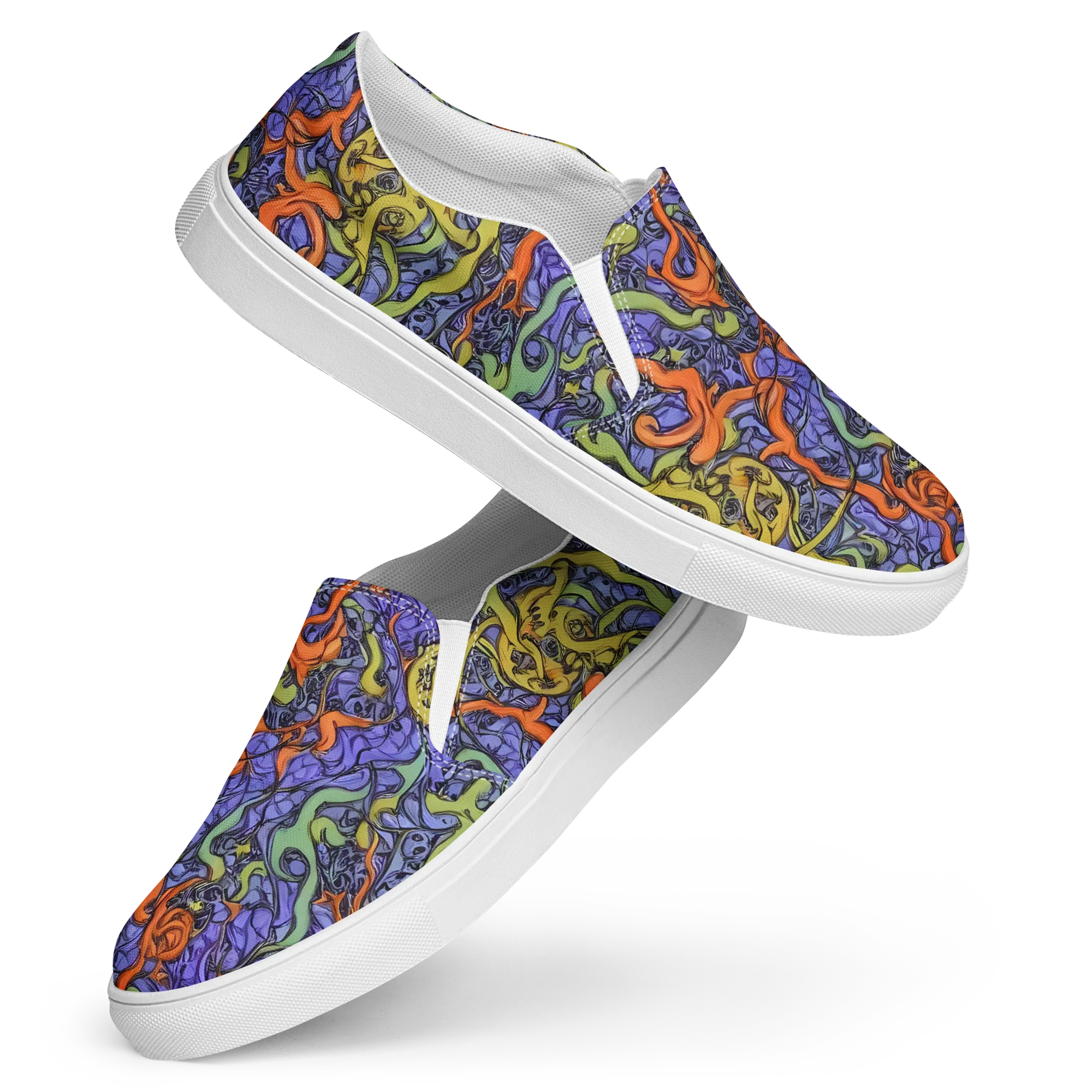 Violet Flux on Women's Slip-On Canvas Shoes — Front