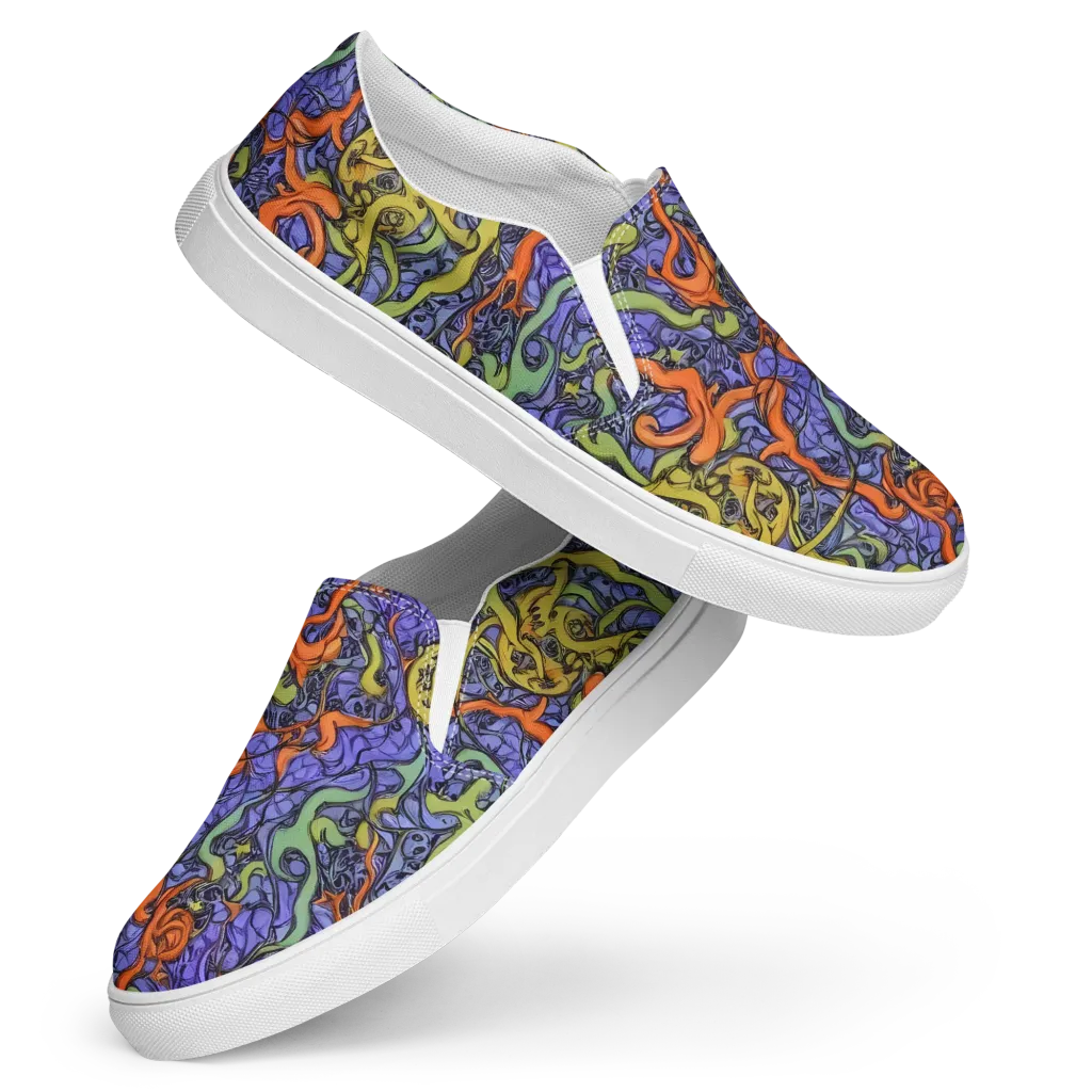 Violet Flux on Women's Slip-On Canvas Shoes — Front