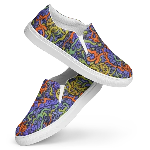 Violet Flux on a Women's Slip-On Canvas Shoes