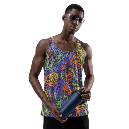 Violet Flux on a Men's Tank Top