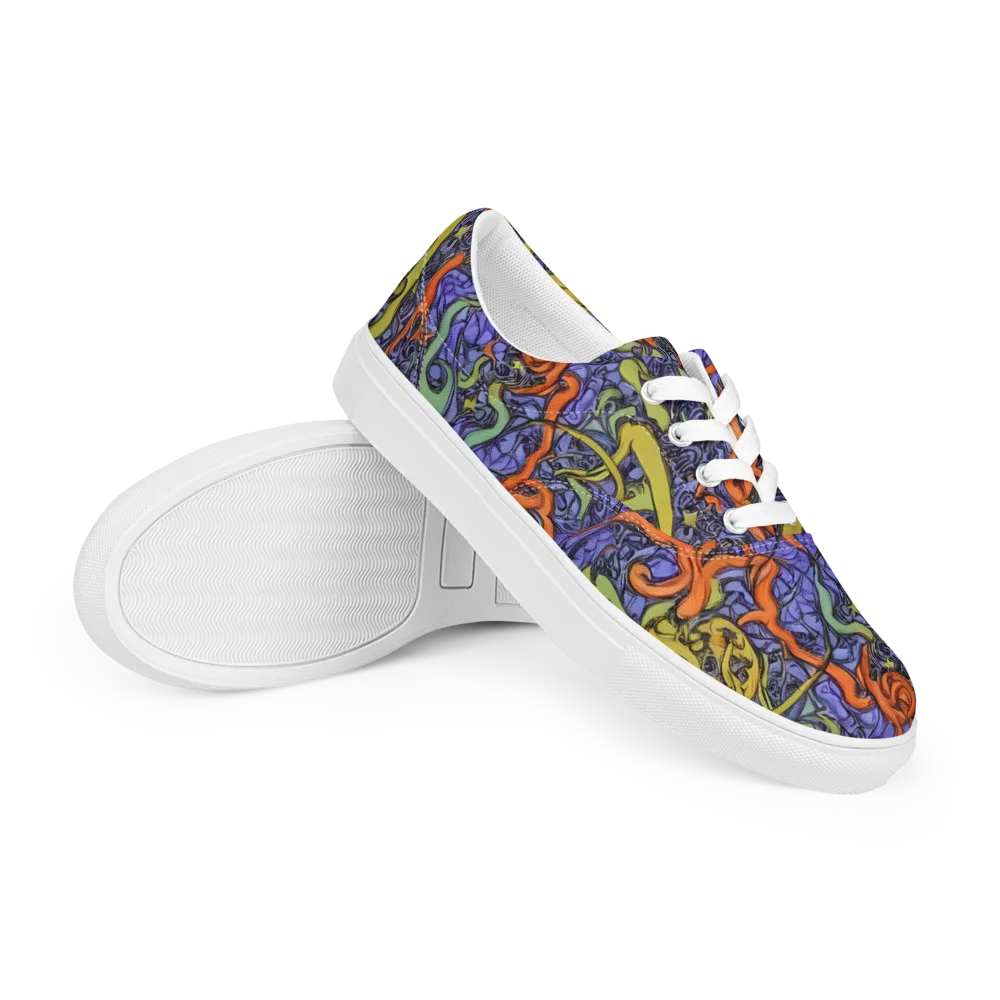 Violet Flux on Men's Lace-Up Canvas Shoes — Right Front