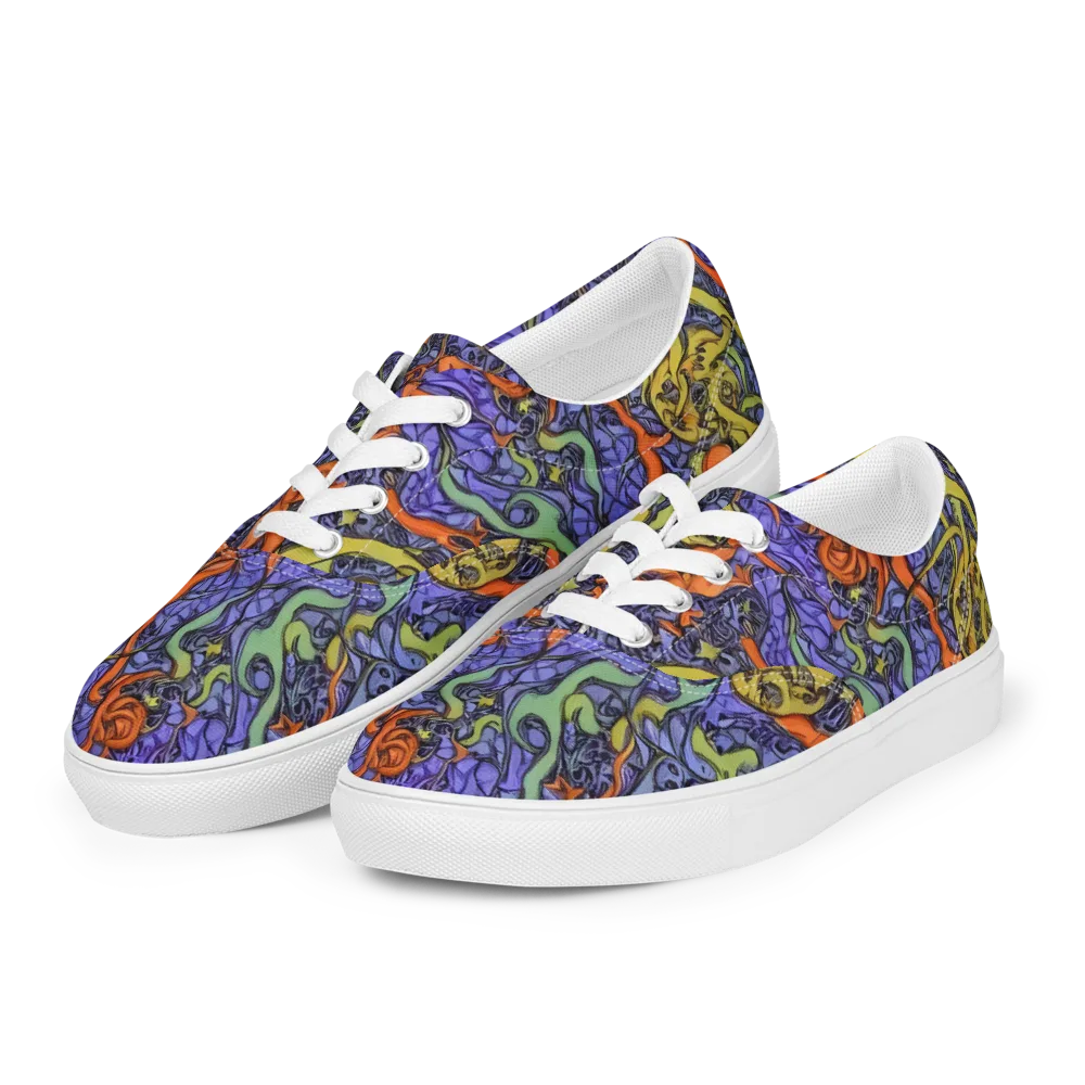 Violet Flux on Men's Lace-Up Canvas Shoes — Left Front