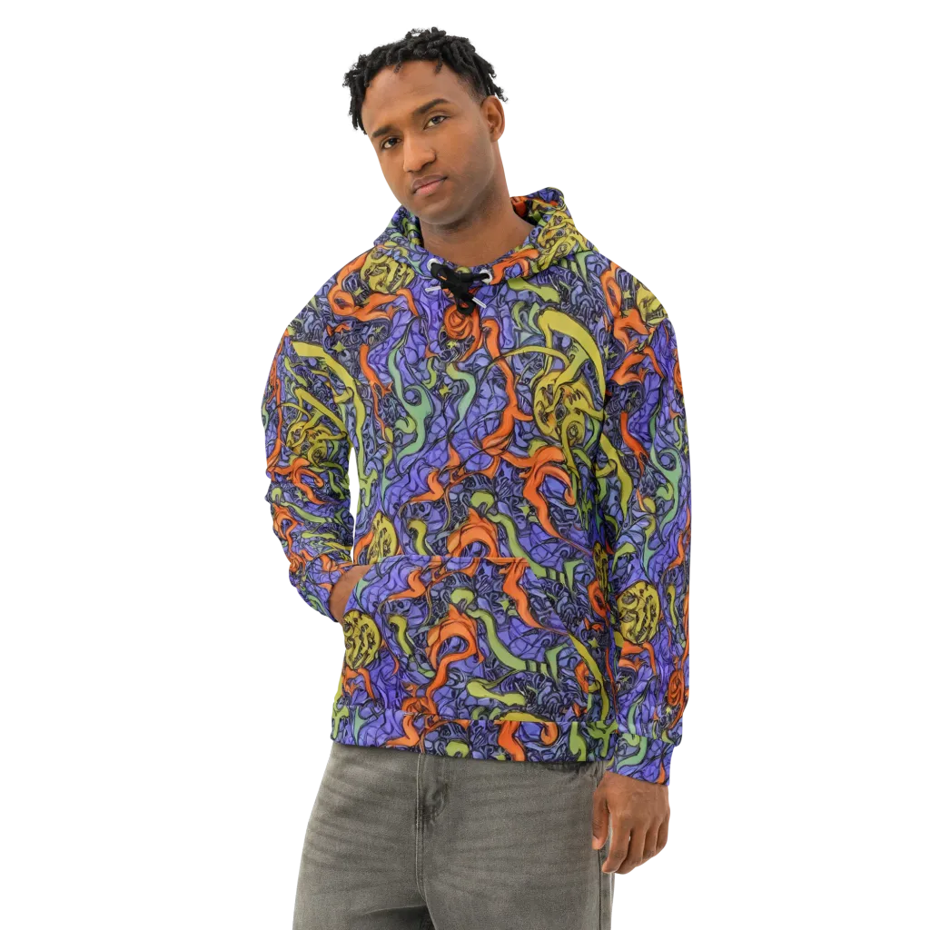 Violet Flux on Cotton Hoodie — Left Front