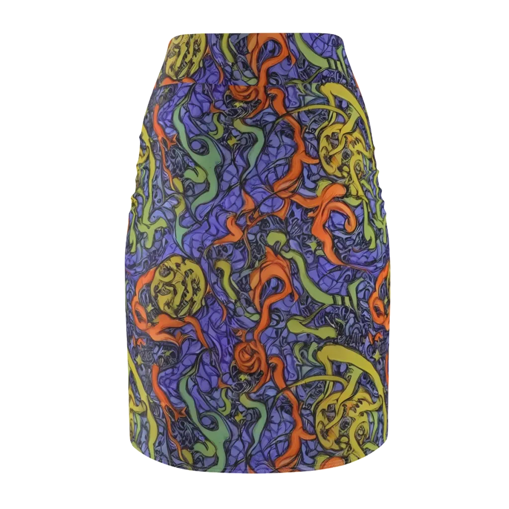 Violet Flux on Pencil Skirt — Back