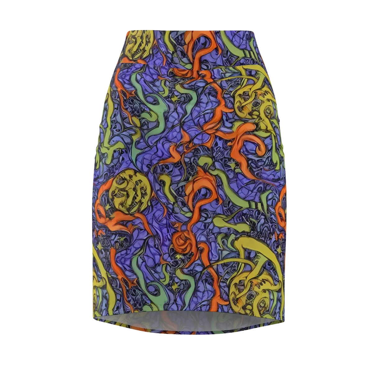 Violet Flux on Pencil Skirt — Front
