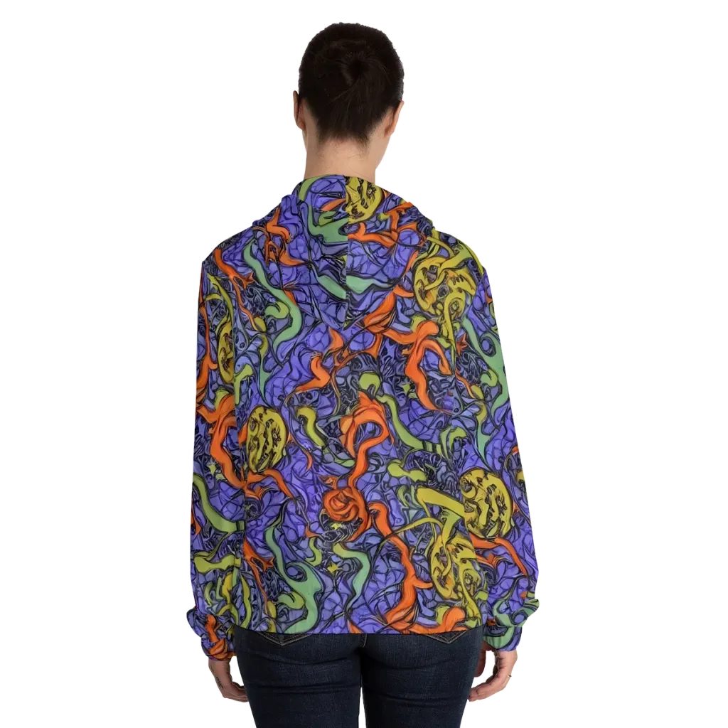 Violet Flux on Women's Full-Zip Hoodie — Back On Person