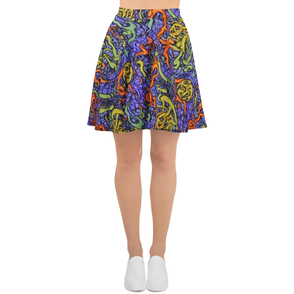 Violet Flux on Skater Skirt — Front