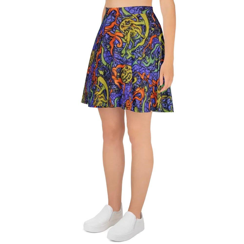 Violet Flux on Skater Skirt — Left