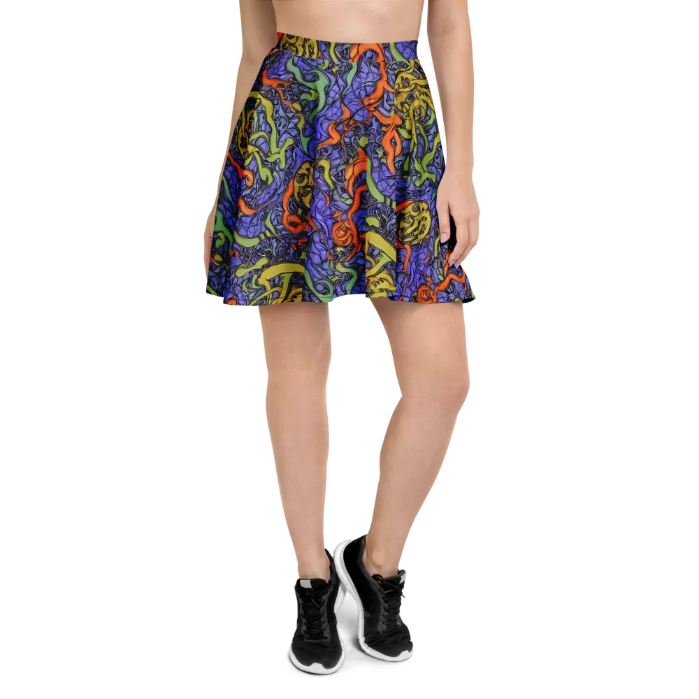 Violet Flux on Skater Skirt — Front