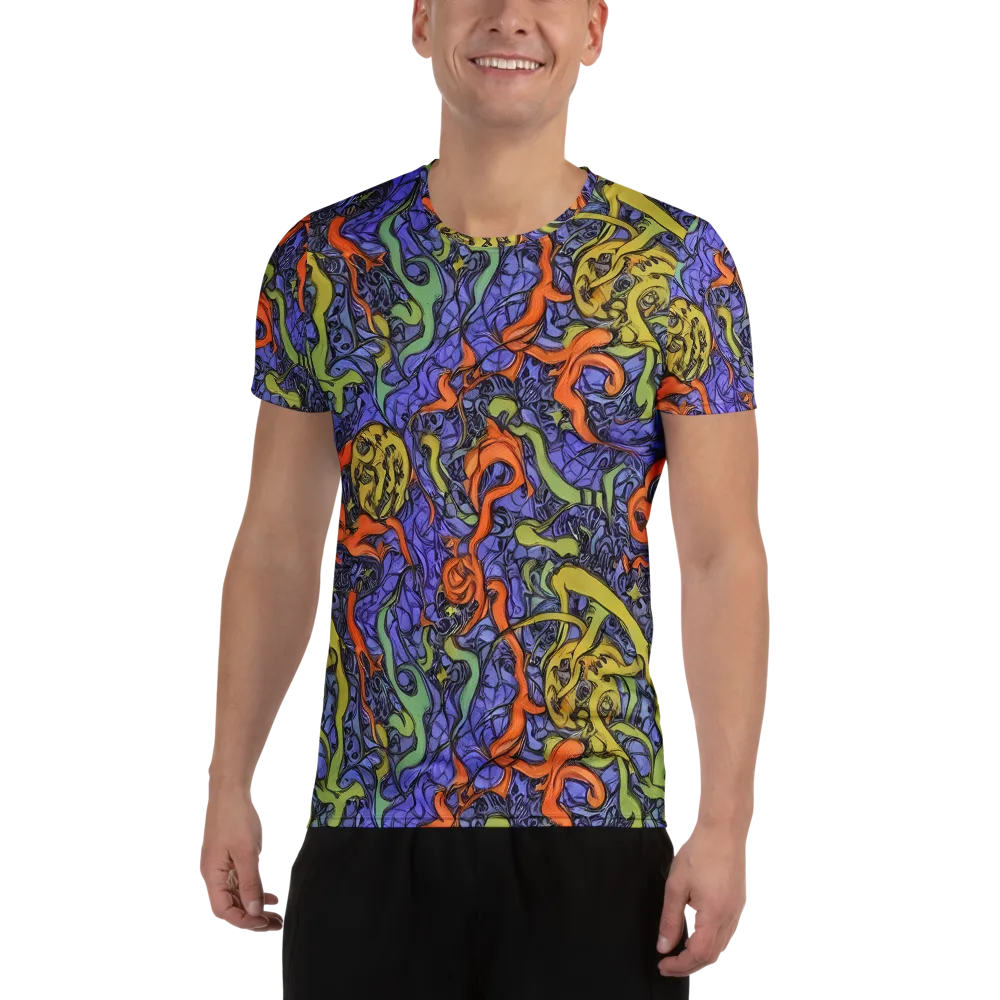 Violet Flux on Men's Athletic T-Shirt — Front