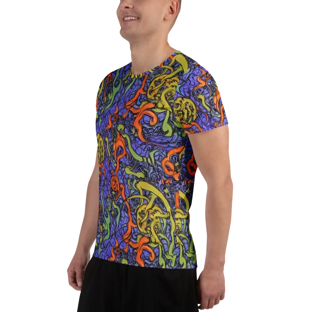 Violet Flux on Men's Athletic T-Shirt — Left