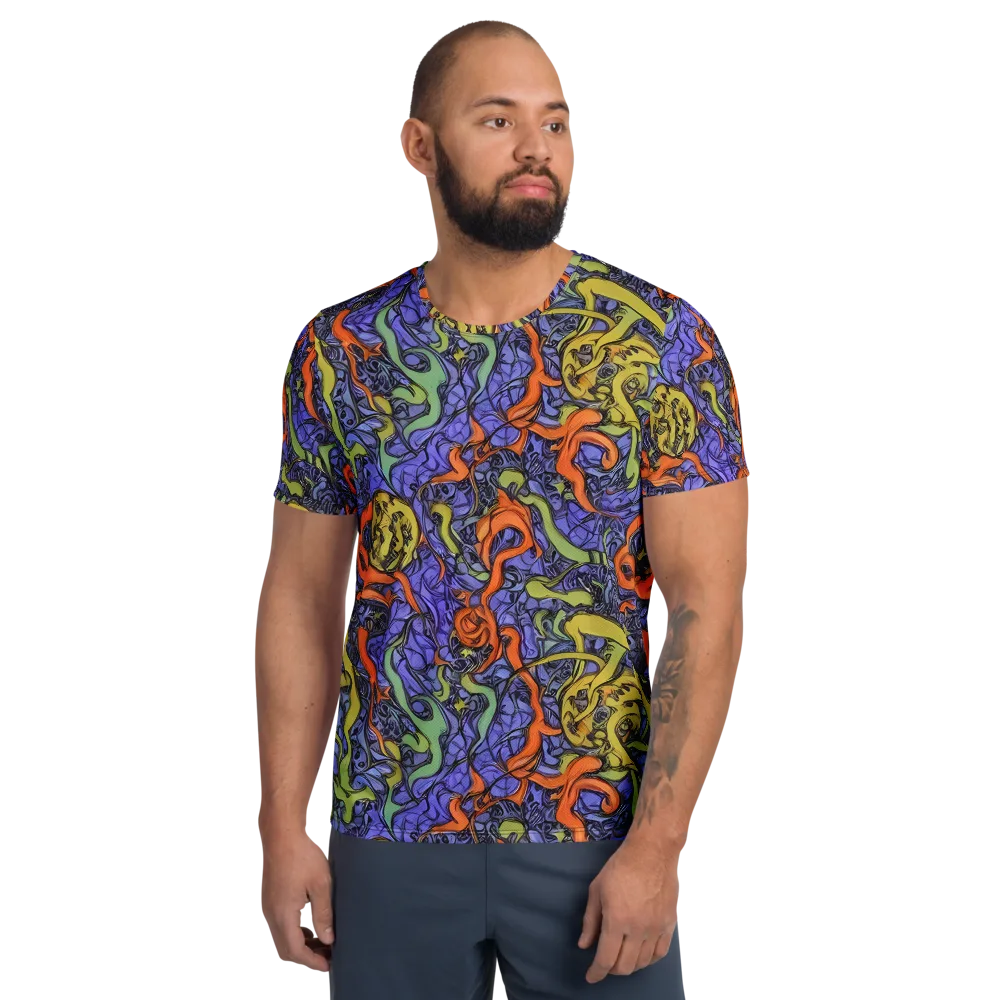 Violet Flux on Men's Athletic T-Shirt — Front