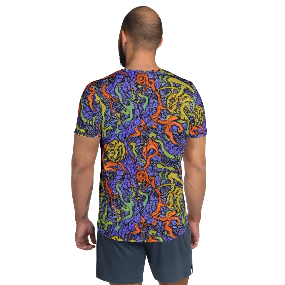 Violet Flux on Men's Athletic T-Shirt — Back
