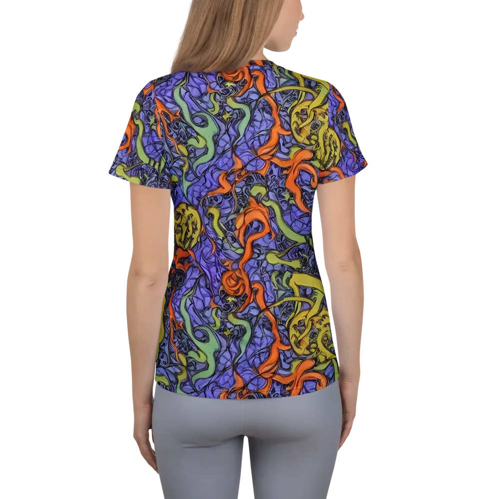 Violet Flux on Women's Athletic T-Shirt — Back