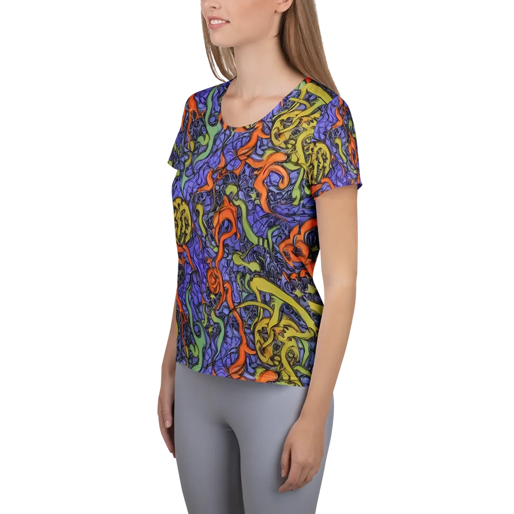 Violet Flux on Women's Athletic T-Shirt — Left