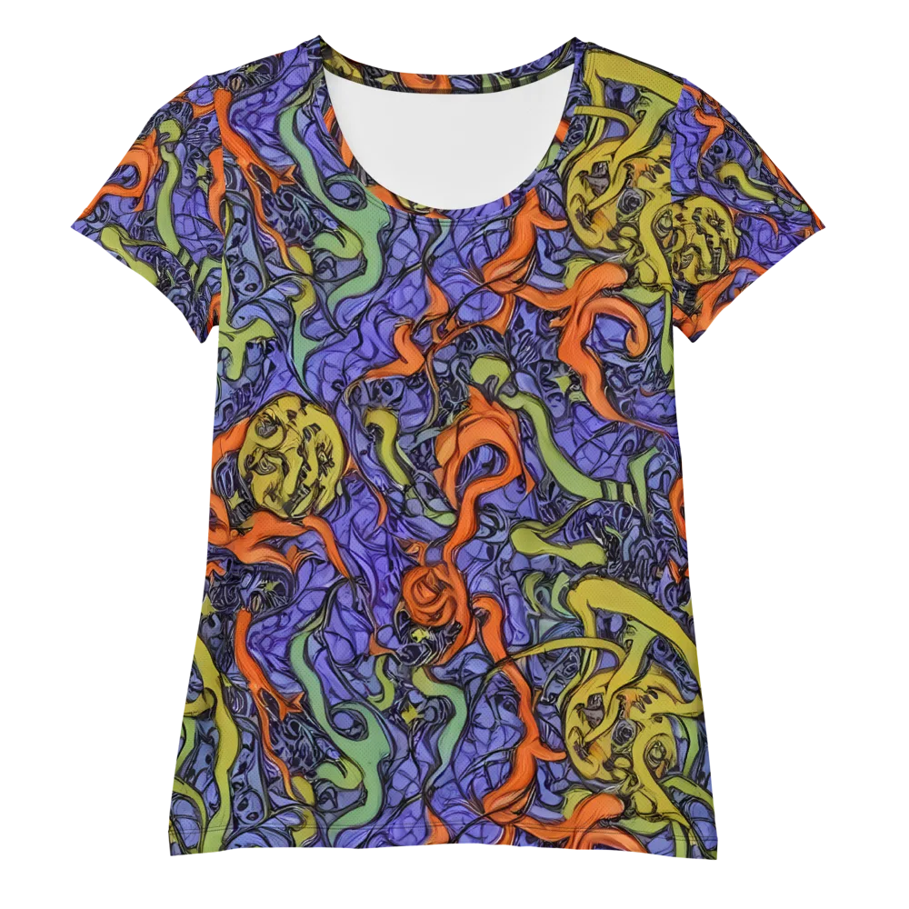 Violet Flux on Women's Athletic T-Shirt — Front