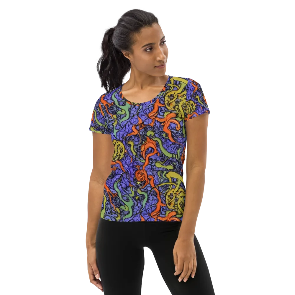 Violet Flux on Women's Athletic T-Shirt — Front