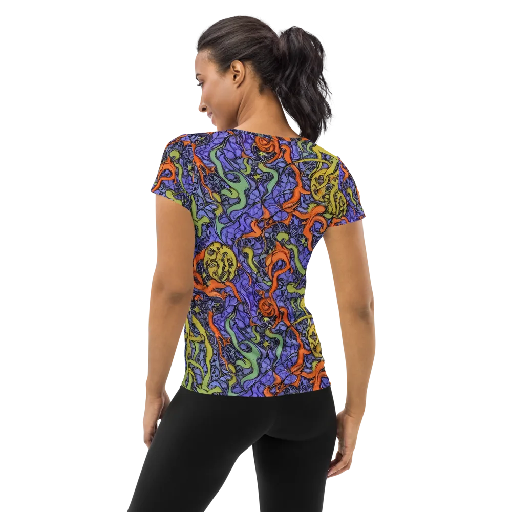 Violet Flux on Women's Athletic T-Shirt — Back
