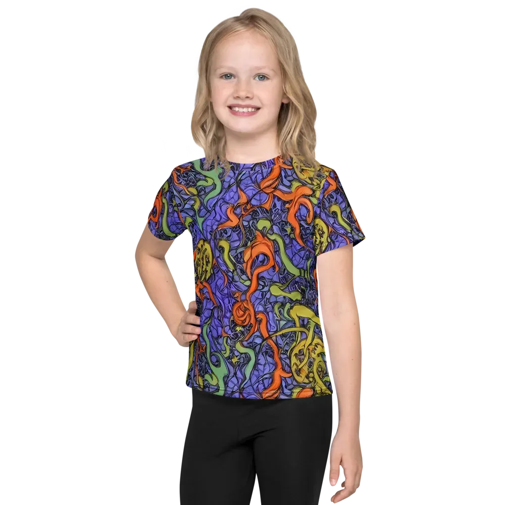 Violet Flux on Kids Crew Neck T-Shirt — Front