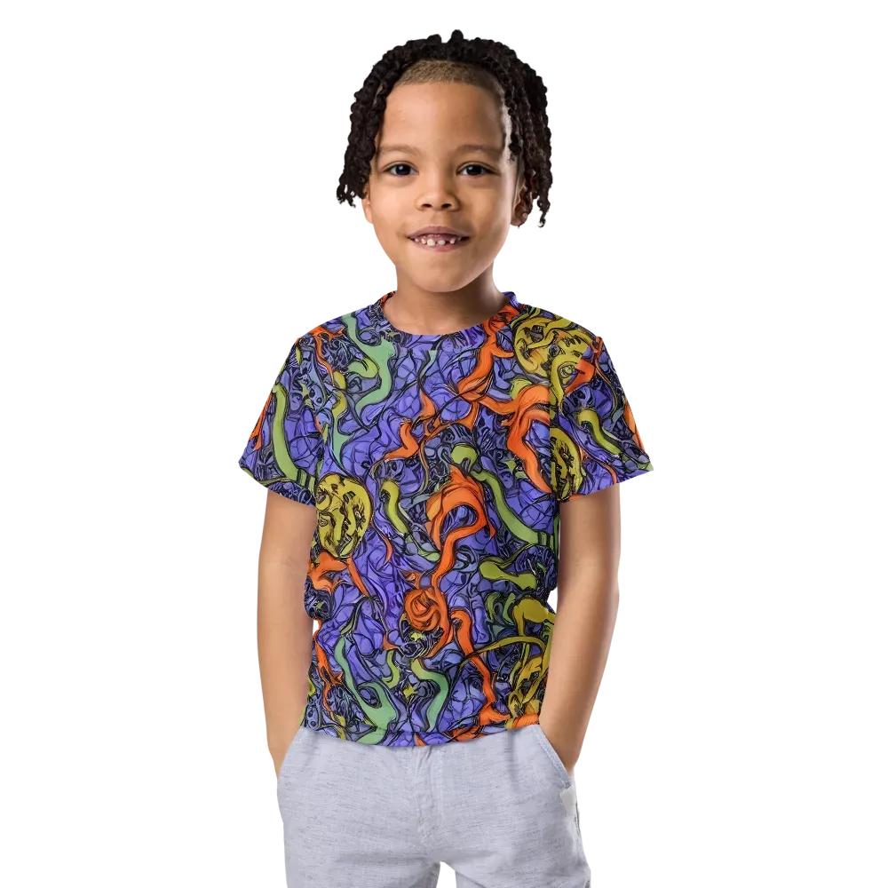 Violet Flux on Kids Crew Neck T-Shirt — Front