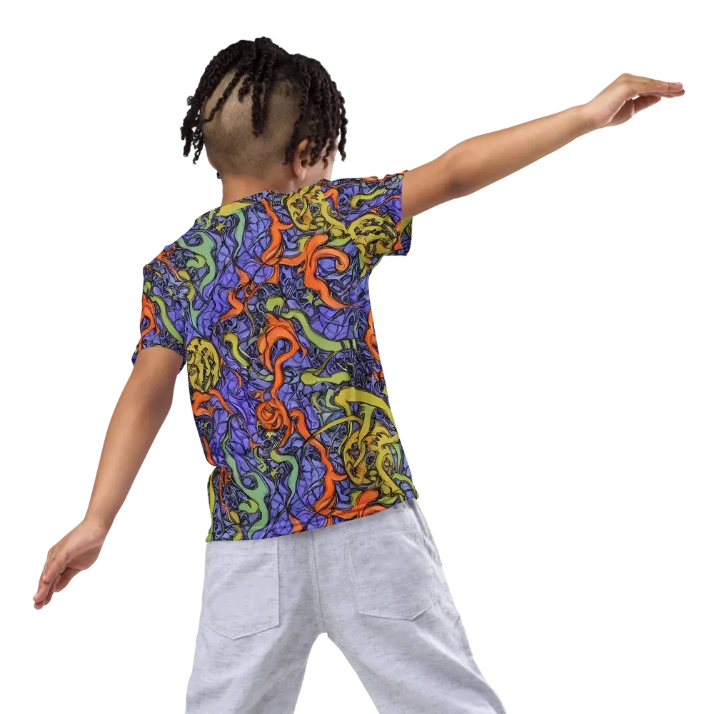 Violet Flux on Kids Crew Neck T-Shirt — Back
