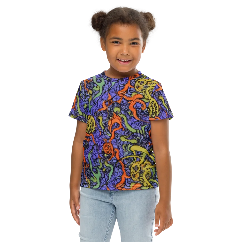 Violet Flux on Kids Crew Neck T-Shirt — Front
