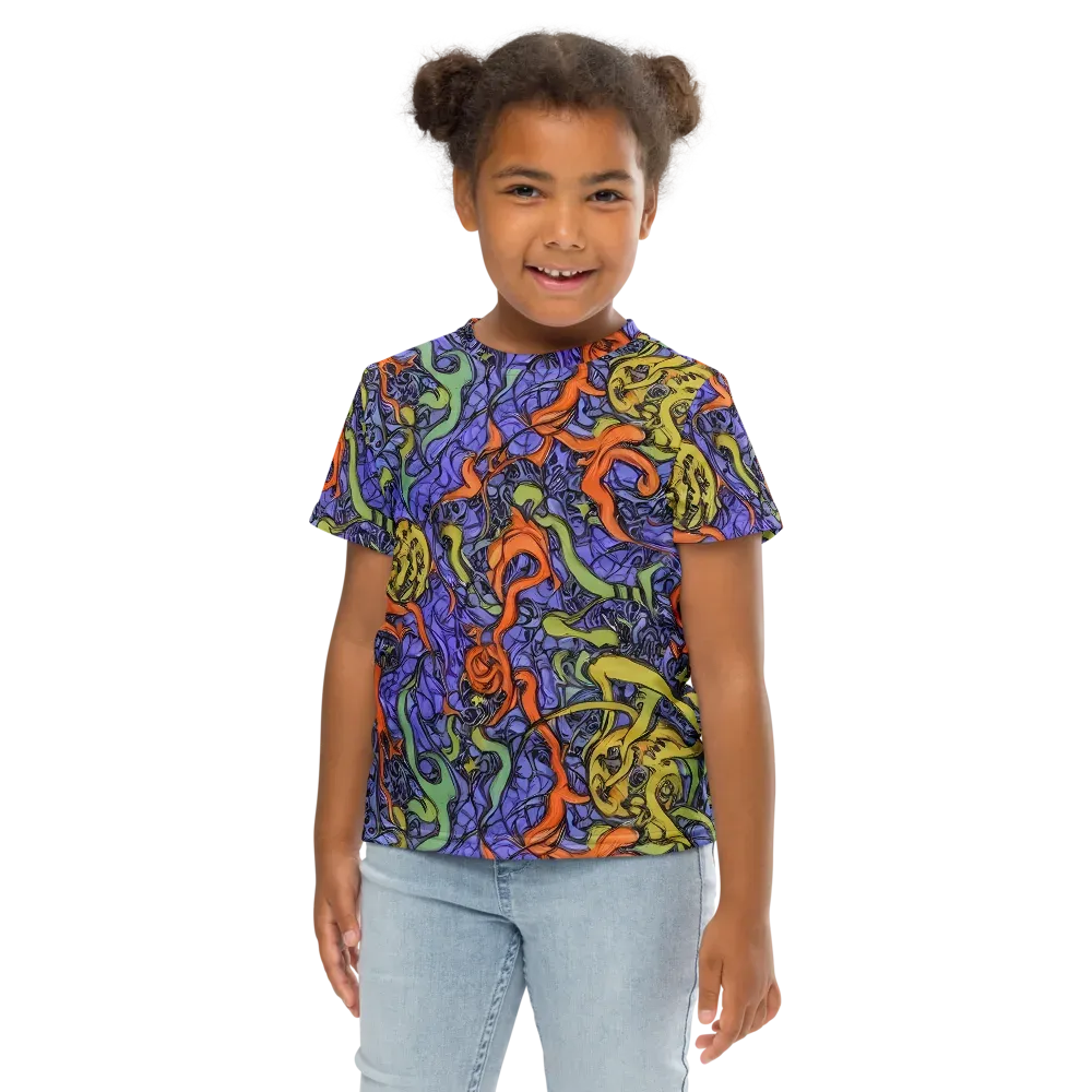 Violet Flux on Kids Crew Neck T-Shirt — Front