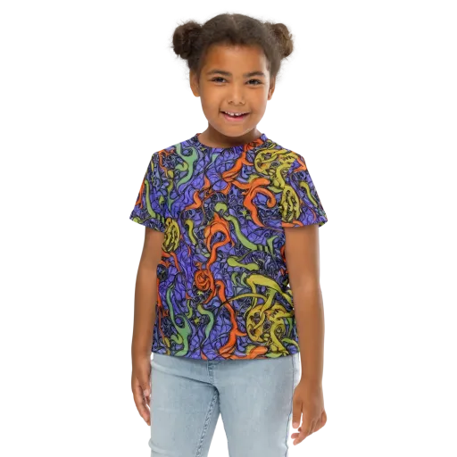 Violet Flux on a Kids Crew Neck T-Shirt