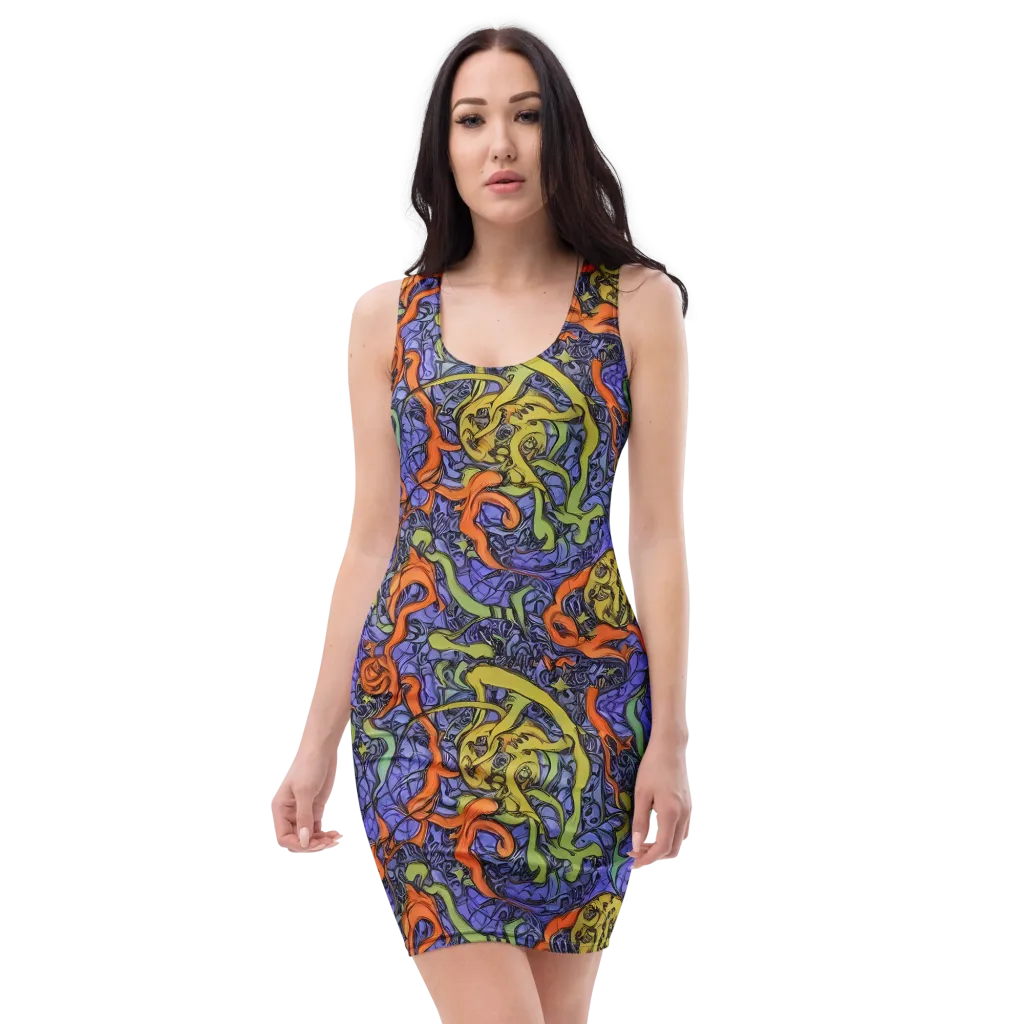 Violet Flux on Bodycon Dress — Front