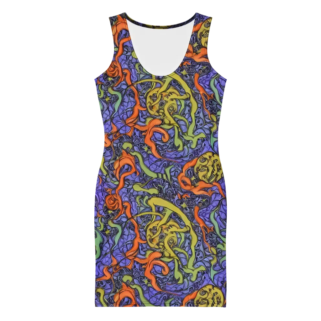 Violet Flux on Bodycon Dress — Front