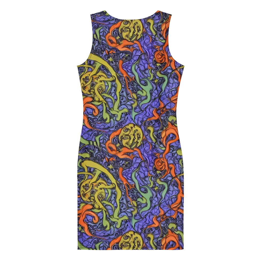 Violet Flux on Bodycon Dress — Back