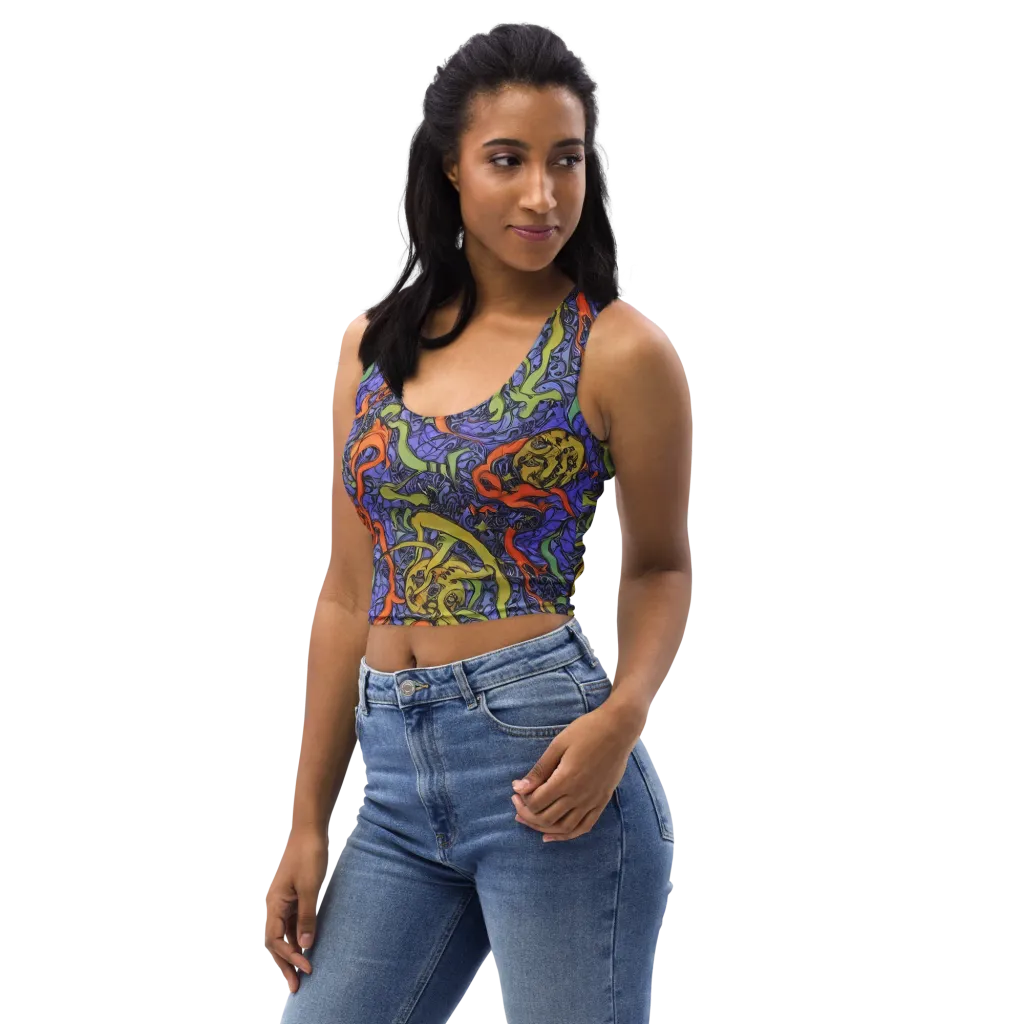 Violet Flux on Crop Top — Left Front