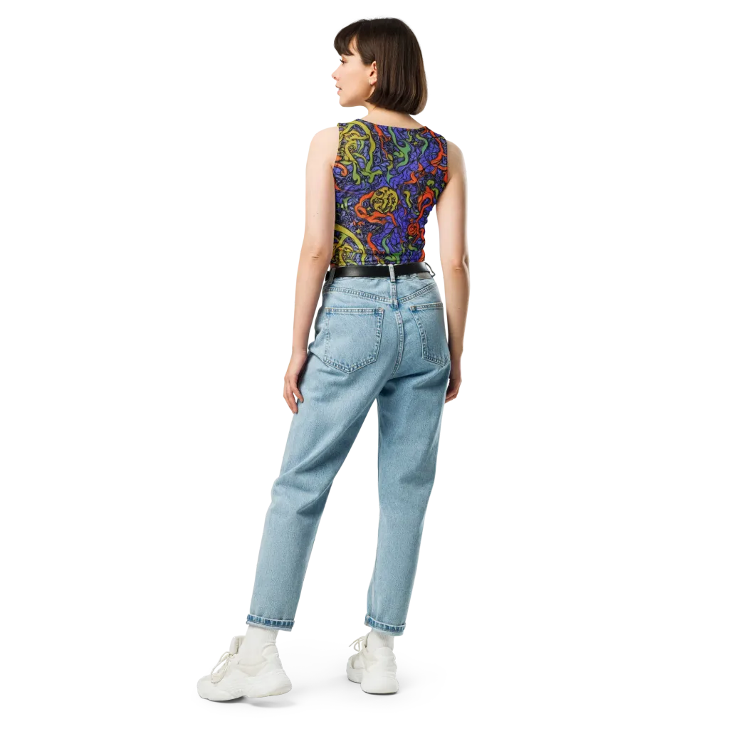 Violet Flux on Crop Top — Back
