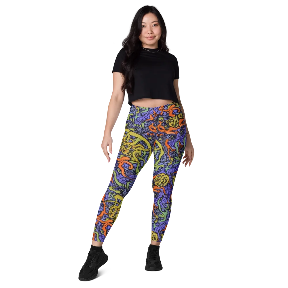 Violet Flux on Leggings with Pockets — Front