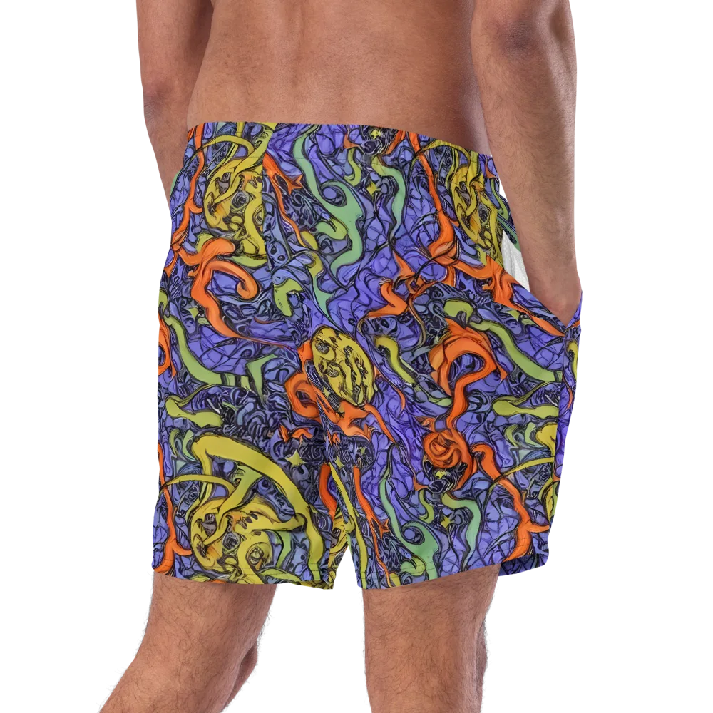 Violet Flux on Swim Trunks — Right Back