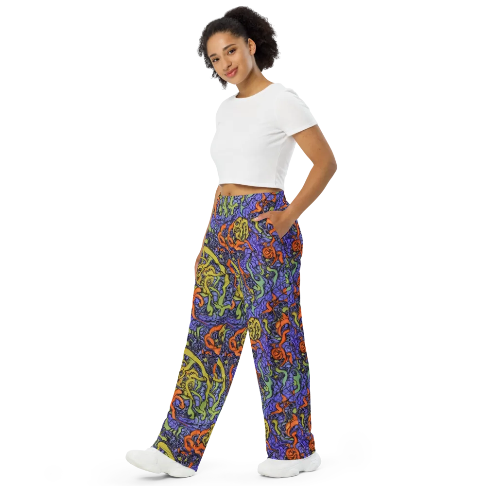 Violet Flux on Wide-Leg Pants — Left Front